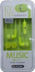 EV-197 In-ear Handsfree με Βύσμα 3.5mm Light Green