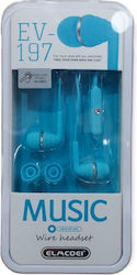 EV-197 In-ear Handsfree με Βύσμα 3.5mm Γαλάζιο