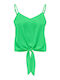 Only Women's Summer Blouse with Straps & V Neckline Light Green