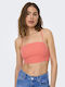 Only Women's Summer Crop Top with Straps Georgia Peach