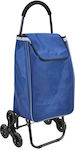 Fabric Shopping Trolley Blue 45x33x99cm