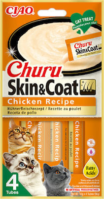 Inaba Churu Cat Skin & Coat Snack Treats with Chicken for Adult Cats 56gr IN672