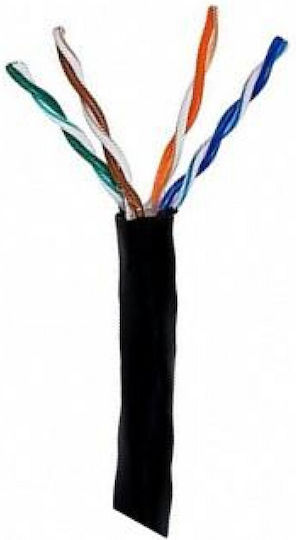 Anga U/UTP Cat.5e (Gigabit) Καλώδιο Δικτύου Ethernet εξωτερικού χώρου χωρίς ακροδέκτες 1m Μαύρο