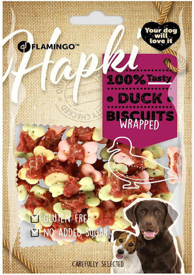 Flamingo Hapki Biscuit Dog Small Breeds with Duck 85gr