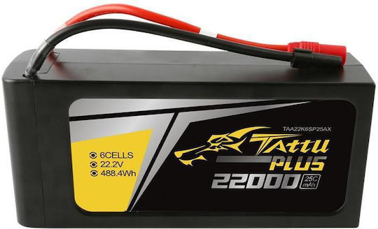 Tattu Plus Μπαταρία Li-Po 22.2V 22000mAh 150C 6S για Τηλεκατευθυνόμενο 2τμχ
