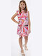 Children's Dress Sleeveless Satin Fuchsia