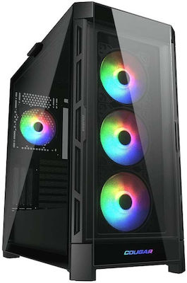 Cougar Duoface Pro RGB Gaming Midi Tower Κουτί Υπολογιστή με Πλαϊνό Παράθυρο Μαύρο