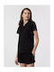 4F Women's Athletic Polo Blouse Short Sleeve Black