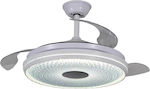 Inlight Huron 102000110 Ventilator de tavan 105cm cu lumină și telecomandă Alb