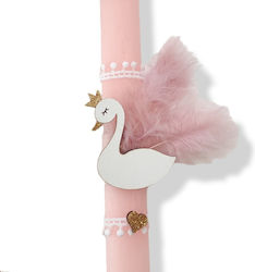 Swan candle, pink scented 30cm