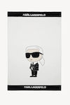 Karl Lagerfeld Πετσέτα Θαλάσσης Βαμβακερή Λευκή 150x100εκ.