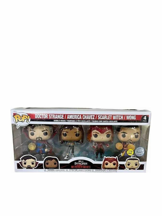 Funko Pop! Marvel: Doctor Strange, America Chavez, Scarlet Witch, Wong Bobble-Head & Glows in the Dark Special Edition 4τμχ Funko Pop! Marvel: Doctor Strange, America Chavez, Scarlet Witch, Wong Bobble-Head & Glows in the Dark Special Edition 4τμχ