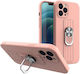 Hurtel Ring Back Cover Silicone Pink (Galaxy S22 Ultra)