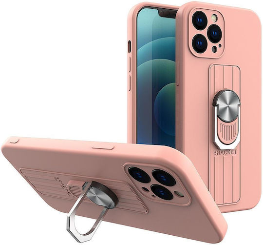 Hurtel Ring Back Cover Silicone Pink (Galaxy S22 Ultra)