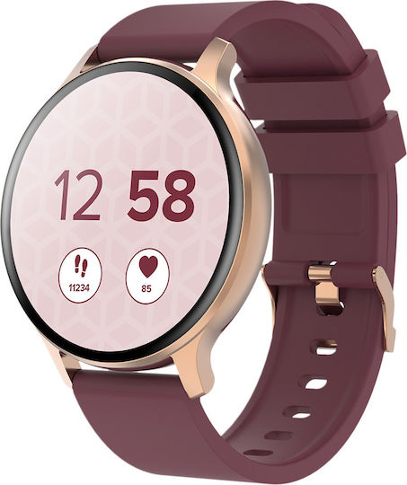 Canyon Badian 45mm Smartwatch με Παλμογράφο (Κόκκινο)