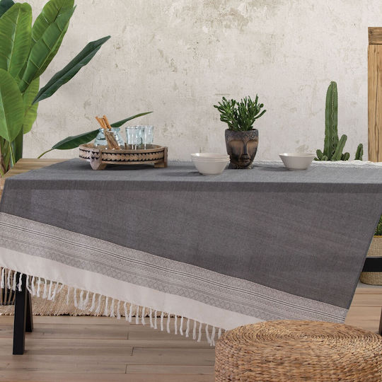 Nef-Nef Homeware Tablecloth Cotton Strength Black 140x240cm