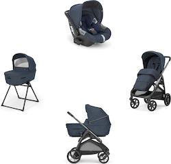 Inglesina Aptica Quattro Darwin Infant Recline Adjustable 3 in 1 Baby Stroller Suitable for Newborn Resort Blue 12.7kg