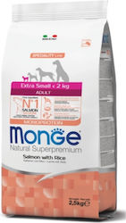 Monge Speciality Line Extra Small 2.5kg Dry Food for Adult Small Breed Dogs with Salmon Monge Speciality Line Extra Small 2.5kg Dry Food for Adult Small Breed Dogs with Salmon