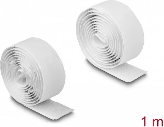 DeLock Αυτοκόλλητη Ταινία Χριτς Χρατς Λευκή 1mx20mm