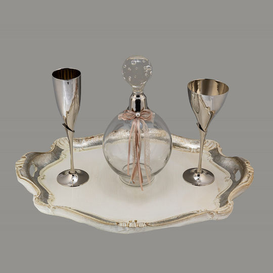 La Vista Elizabeth Glas / Metallisch Silber 4Stück