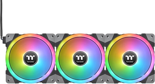 Thermaltake Swafan EX14 Set Ventilatoare Pentru Carcasă 140mm (2000rpm / 81.6cfm) Cu Iluminare RGB Și Conexiune 9 Pini 3 Bucăți