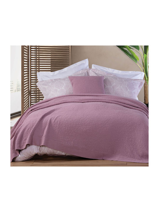 Nef-Nef Homeware Annita Pique Blanket Double 230x250cm Mauve