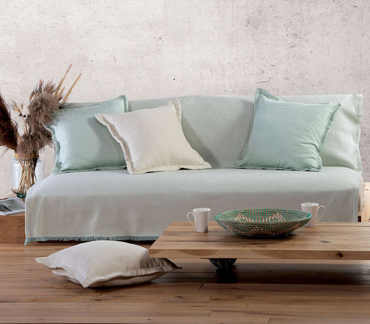 Nef-Nef Homeware Nature 22 Ριχτάρι Διθέσιου Καναπέ Ζακάρ 170x250εκ. Aqua