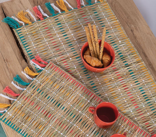 Nef-Nef Homeware Runner Straw Natural / Multicolor 45x150cm