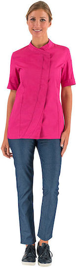Lafont Coat Chef 100% Cotton made Female Fuchsia with Long Sleeve Ginseng