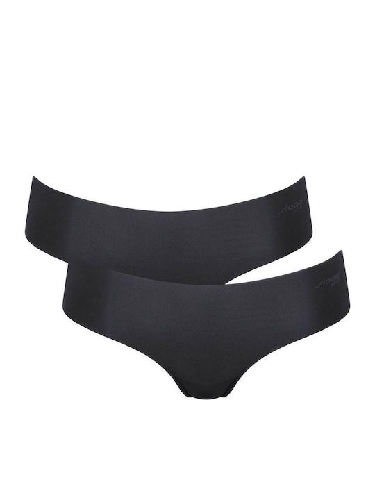Γυναικεία String 2Pack χωρίς Ραφές Μαύρο