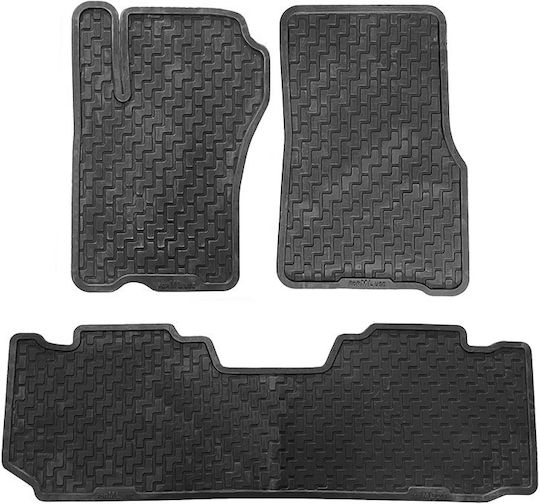 Set of Front and Rear Mats 3pcs Tray Type for Mercedes-Benz ML 1997-2005 Black