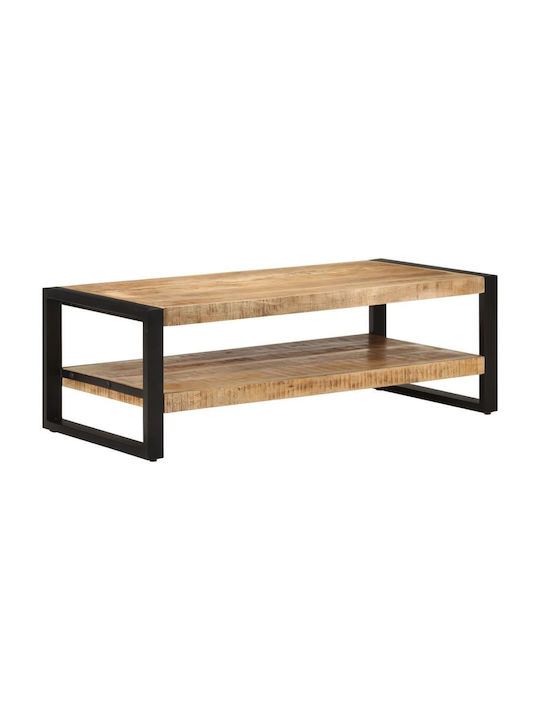 Rectangular Solid Wood Coffee Table Natural L120xW55xH40cm