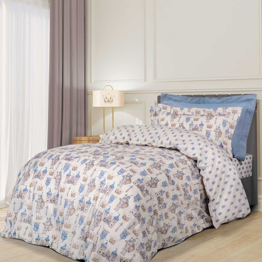 Greenwich Polo Club 8827 Set Kids Duvet Cover Single with Pillowcase Cotton Light Blue 160x240cm