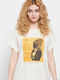 Funky Buddha FBL007-18804 Women's Athletic T-shirt White FBL007-188-04-OFF-WHITE