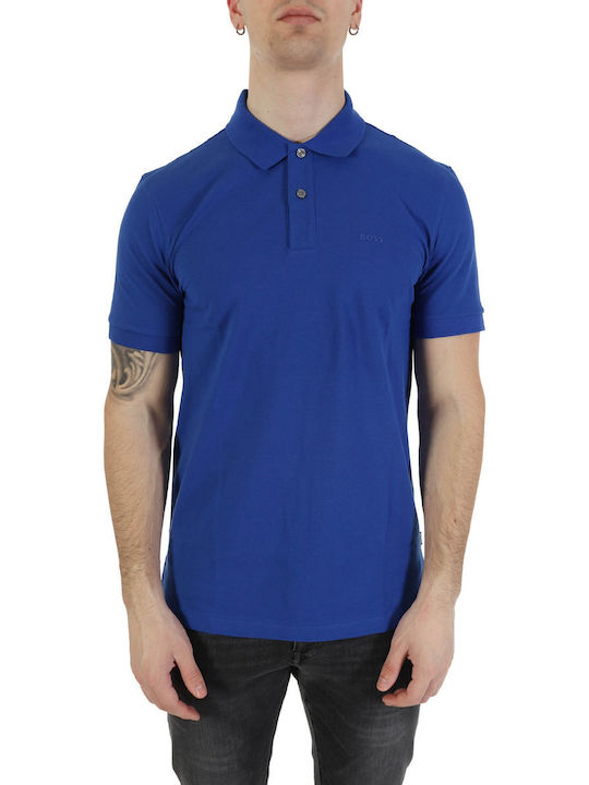 Hugo Boss Ανδρικό T-shirt Κοντομάνικο Polo Μπλε