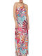 Desigual Kawai Summer Maxi Dress with Slit Floral