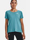 Under Armour Rush Energy Core Women's Athletic T-shirt Fast Drying Light Blue