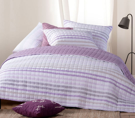 Nef-Nef Homeware Miles Κουβερλί Υπέρδιπλο Microfiber Purple 240x220cm