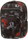 Polo Abyss Σχολική Τσάντα Πλάτης Γυμνασίου - Λυκείου σε Γκρι χρώμα Μ31 x Π22 x Υ45εκ