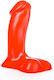 All Black All Red Patrick Realistic Dildo with Scrotum Red 14cm