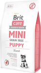 Brit Care Mini Puppy 2kg Hrană Uscată fără Cereale pentru Cățeluși de Rase Mici cu Miel