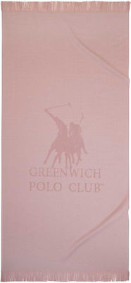 Greenwich Polo Club 3782 Prosop de Plajă de Bumbac Roz cu franjuri 170x80cm.