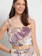 Snaps Γυναικείο Αθλητικό Crop Top με Τιράντες Λευκό