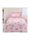 Das Home Bettwäsche-Set Einzel aus Baumwolle & Polyester Rosa 170x240cm 3Stück