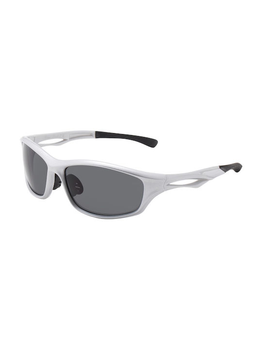 Riviera Men's Sunglasses with Silver Black Plastic Frame and Black Lens 9309-03