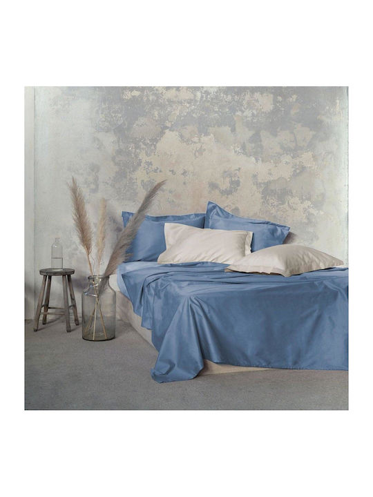 Nima Sheet King Size 270x280cm. Superior Denim Blue