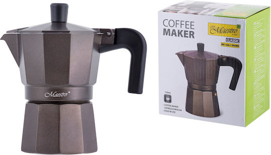 Maestro Stovetop Espresso Pot 3 Cups Brown