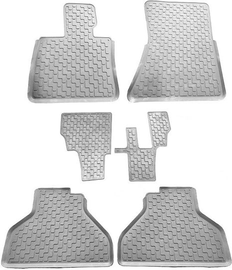 Set of Front and Rear Mats 6pcs Tray Type for BMW X5 / X6 Gray