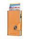Click & Slide Leder Herren Geldbörse Karten mit RFID und Slide-Mechanismus Apple Walnut/Silver