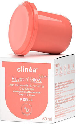 Clinea Reset n' Glow Nachfüllen Anti-Aging & Aufhellend Creme Gesicht Tag mit SPF20 50ml